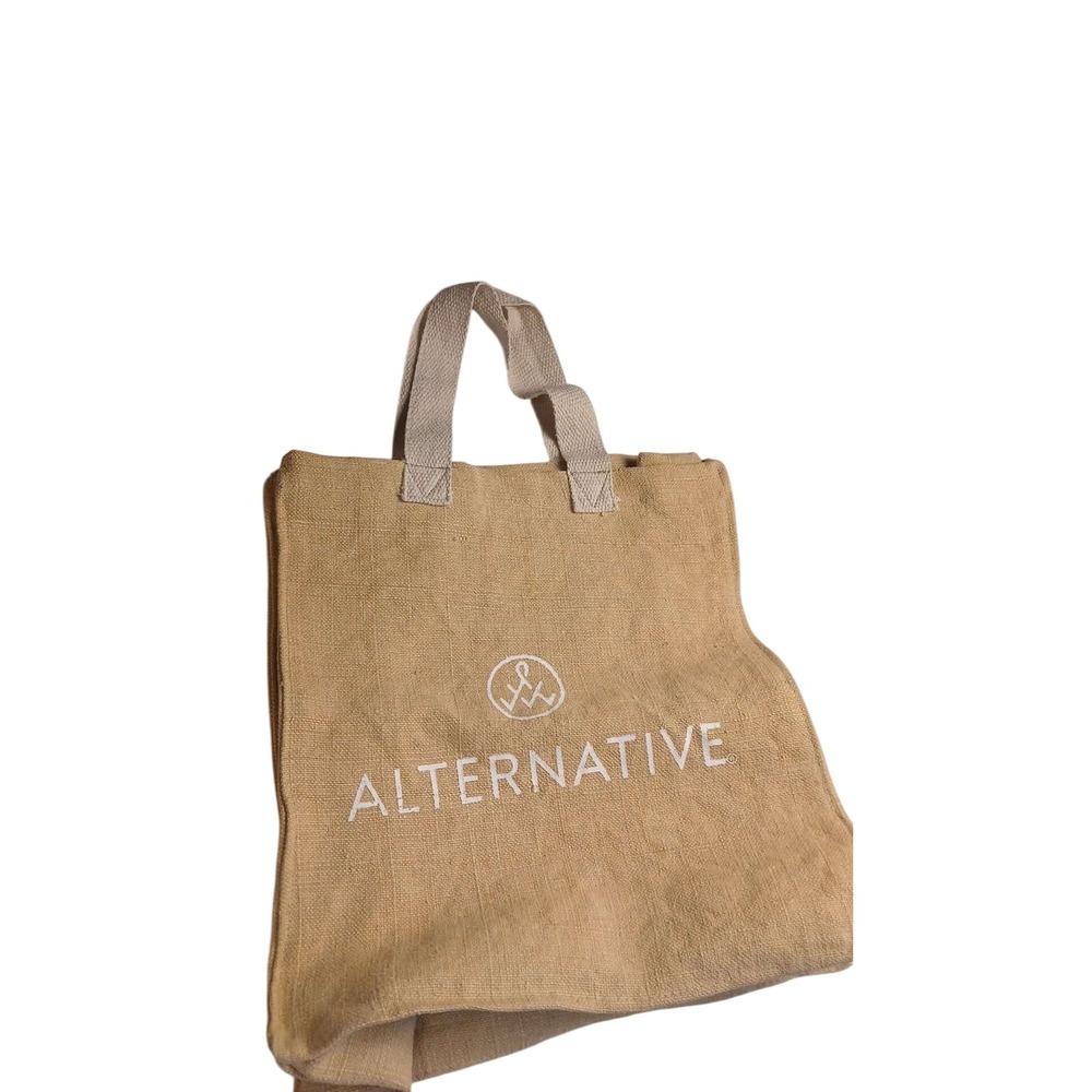 Alternative Apparel Burlap Tote Bag Natural Tan Jute Eco Friendly Shopper